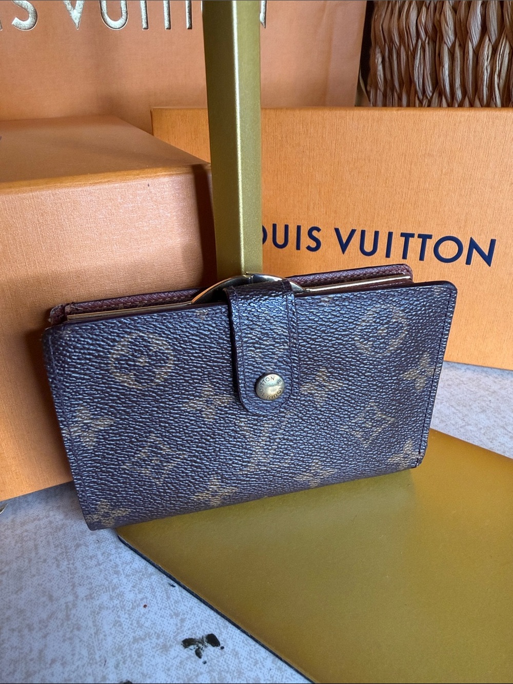 Louis Vuitton Monogram Canvas Snap Wallet in Dark Brown
